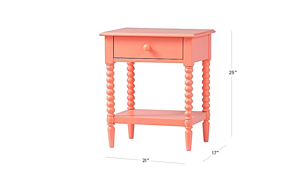 Coral Jenny Lind 1Drawer Nightstand + Reviews Crate and Barrel