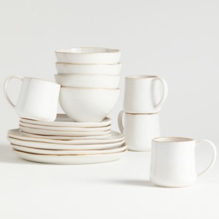 Antiqued and organic dinnerware from Crate & Barrel