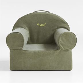 Image of Large Cyprus Green Organic Cotton Kids Lounge Nod Chair