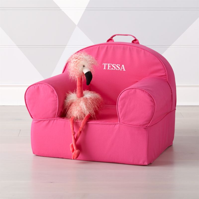 Large Dark Pink Nod Chair + Reviews Crate and Barrel