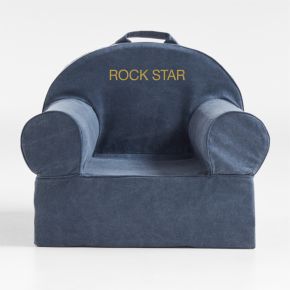 Image of Large Deep Indigo Organic Cotton Kids Lounge Nod Chair