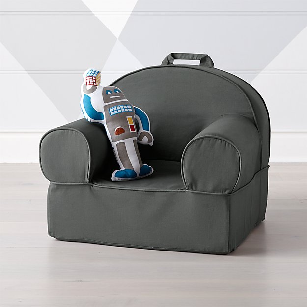 Large Charcoal Nod Chair Cover Crate and Barrel