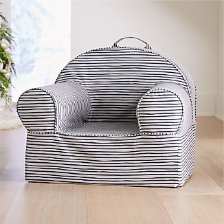 Large Grey Stripe Nod Chair