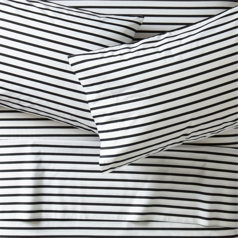 Black And White Stripe Sheets Crate And Barrel