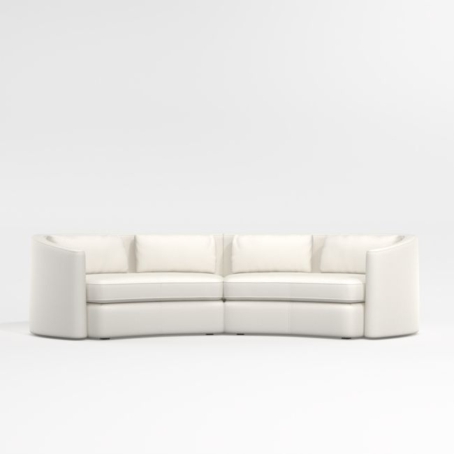 Online Designer Combined Living/Dining Nouveau 2-Piece Curved Sectional