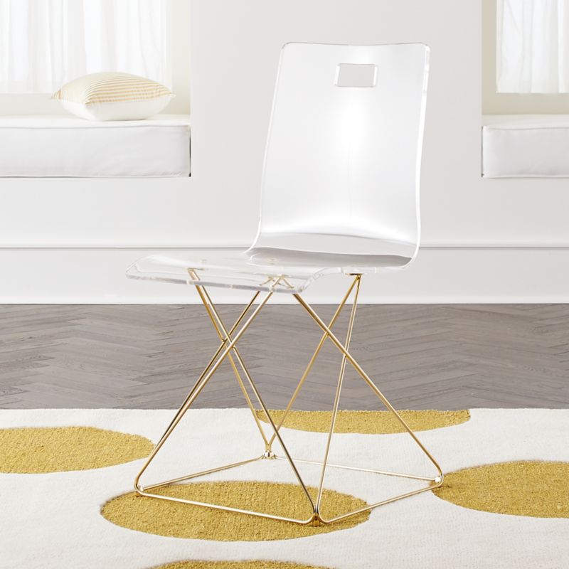 Kids Now You See It Acrylic Desk Chair With Gold Base Reviews