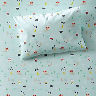 Cotton Nursery Sheets Crate And Barrel Organic Nursery Rhymes Toddler Pillowcase