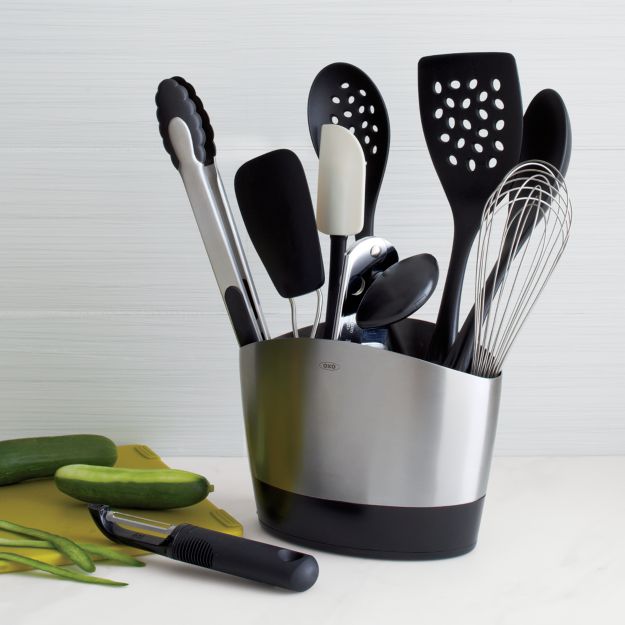 OXO Utensil Set 10 Piece Holder with Tools Crate and Barrel