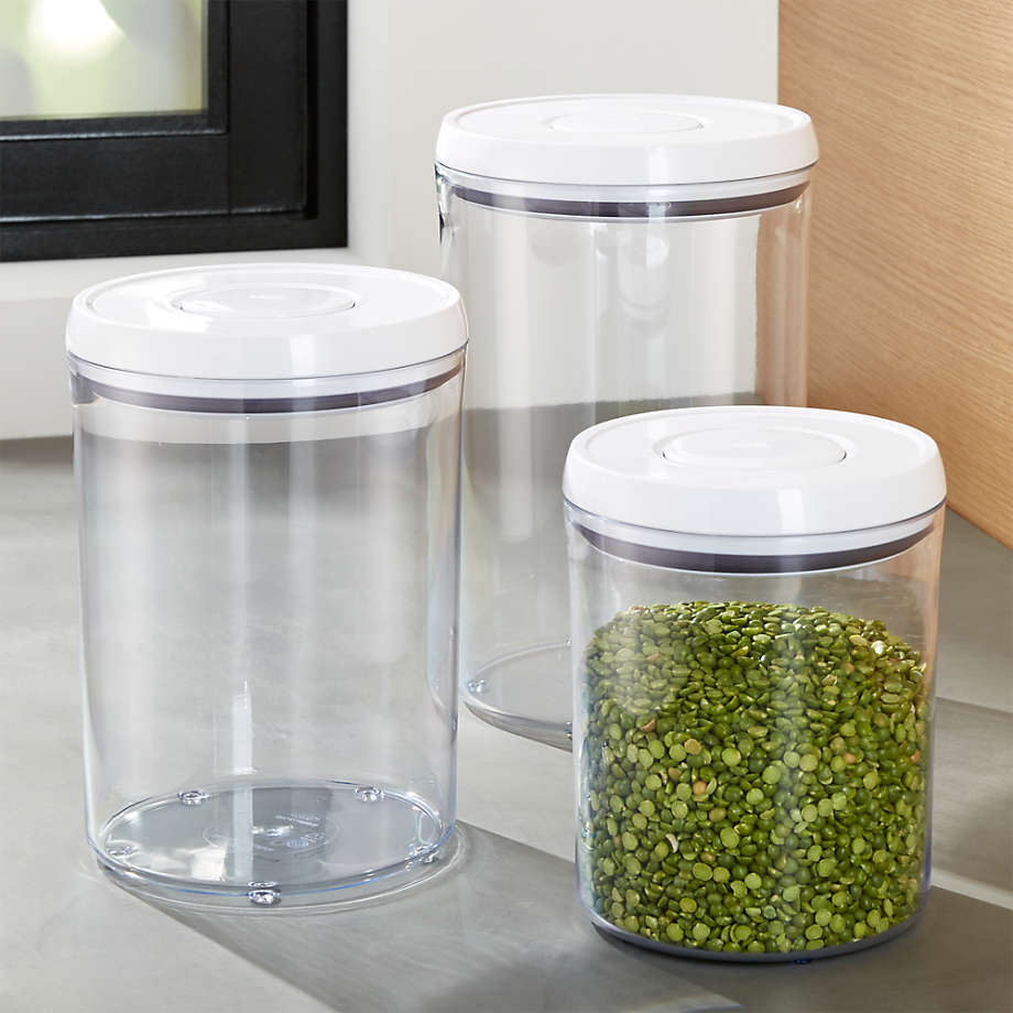 OXO Pop Round Containers with Lids, Set of 3 + Reviews Crate and Barrel