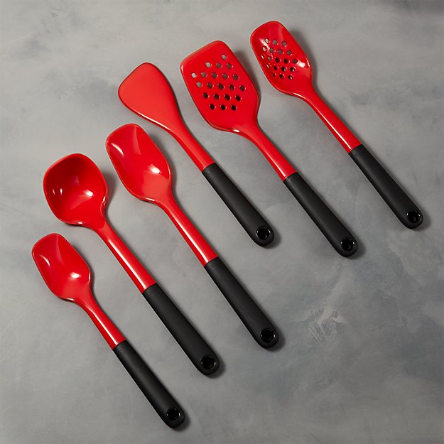 OXO Red Silicone Utensils Crate And Barrel   Oxo Silicone Red Utensils 