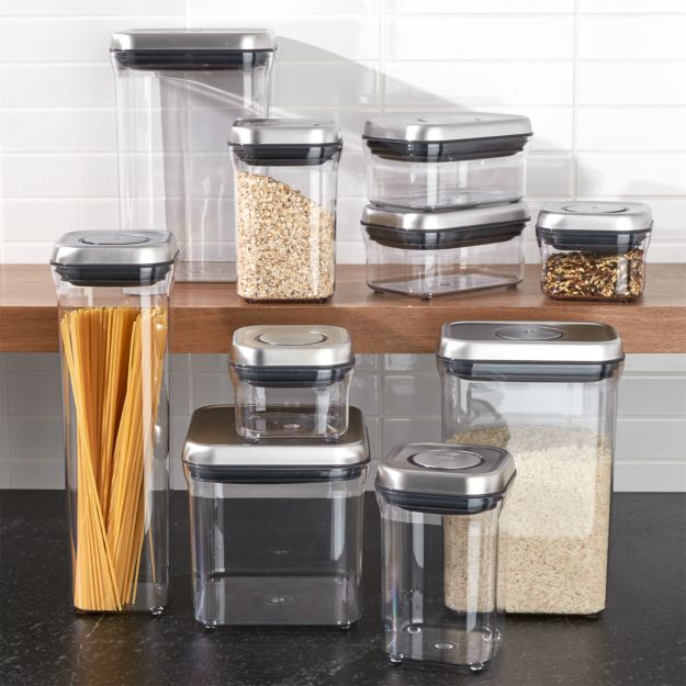 OXO Steel Pop Containers, Set of 10 + Reviews | Crate and Barrel Canada