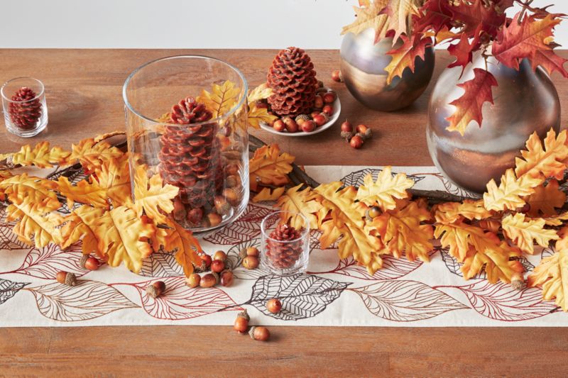 Crate and Barrel Punctuate Neutral Dish Towel - Autumn