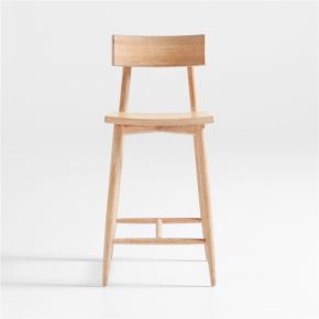 Image of Oaklynn Natural Oak Wood Counter Stool