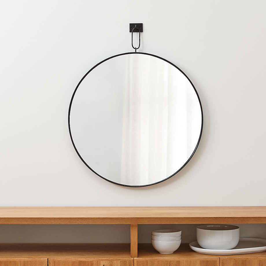 Odin Iron Large Pendant Mirror + Reviews | Crate and Barrel