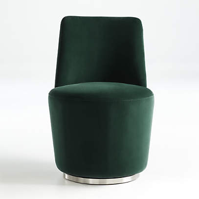 Ofelia Hunter Green Velvet Swivel Dining Chair Reviews Crate And Barrel Canada