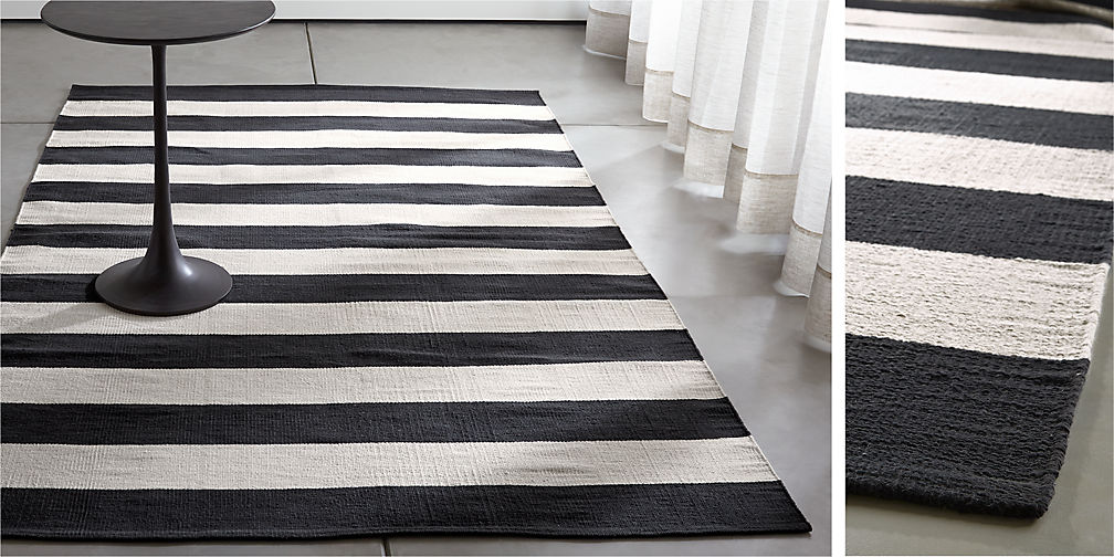 Olin Striped Cotton Dhurrie Rugs