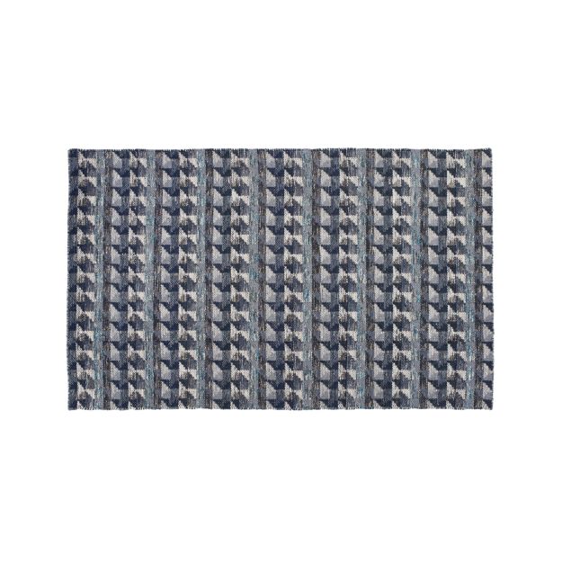 Blue Dhurrie Rug 5'x8' Crate and Barrel