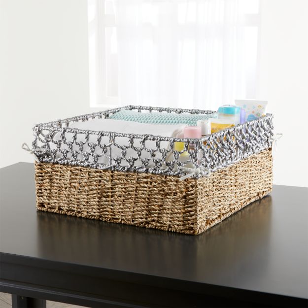 Open Weave Large Changing Table Basket + Reviews Crate and Barrel