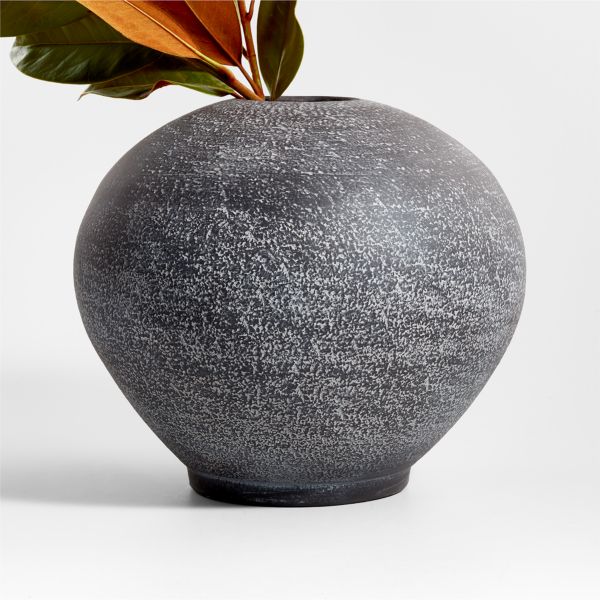 Ophelia Matte Black Round Vase  12