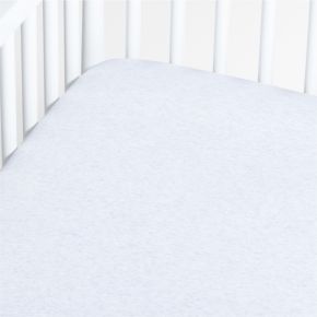 Image of Comfy Tee Whisper Solid Grey 100% Organic Cotton Jersey Baby Crib Fitted Sheet