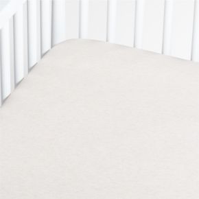 Image of Comfy Tee Whisper Solid Natural 100% Organic Cotton Jersey Baby Crib Fitted Sheet