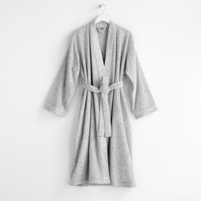 Image of Organic Large/Extra-Large Turkish Cotton Grey Fleck Bathrobe