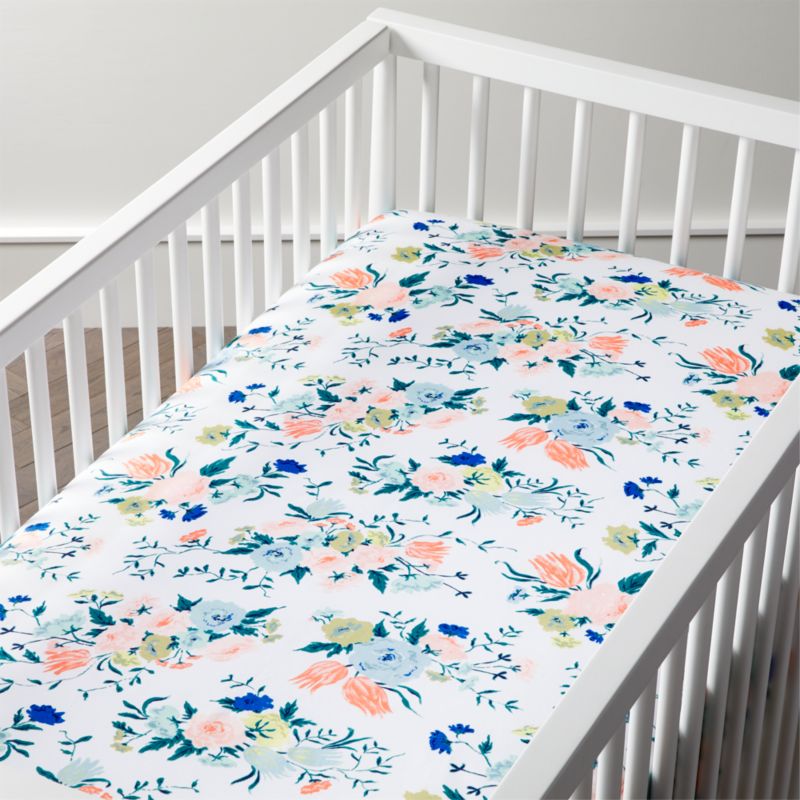 Organic Dutch Floral Crib Fitted Sheet Reviews Crate And Barrel