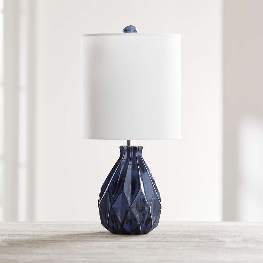 Origami Blue Ceramic Table Lamp + Reviews Crate and Barrel Canada