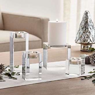 Candle Holders Votive Pillar And Lantern Crate Barrel Oslo Crystal Candle Holders