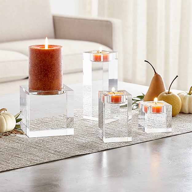 Oslo Crystal Candle Holders Crate And Barrel