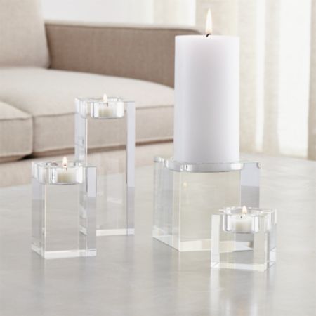 Oslo Crystal Candle Holders Crate And Barrel Canada