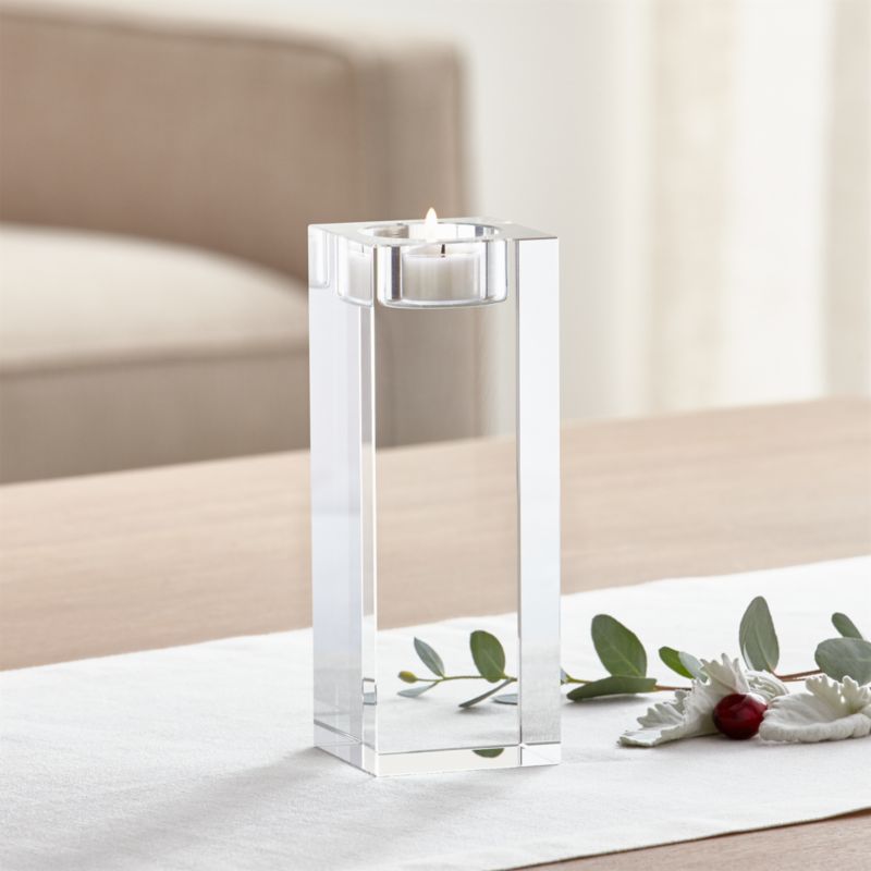Oslo Large Crystal Tea Light Candle Holder Crate and Barrel