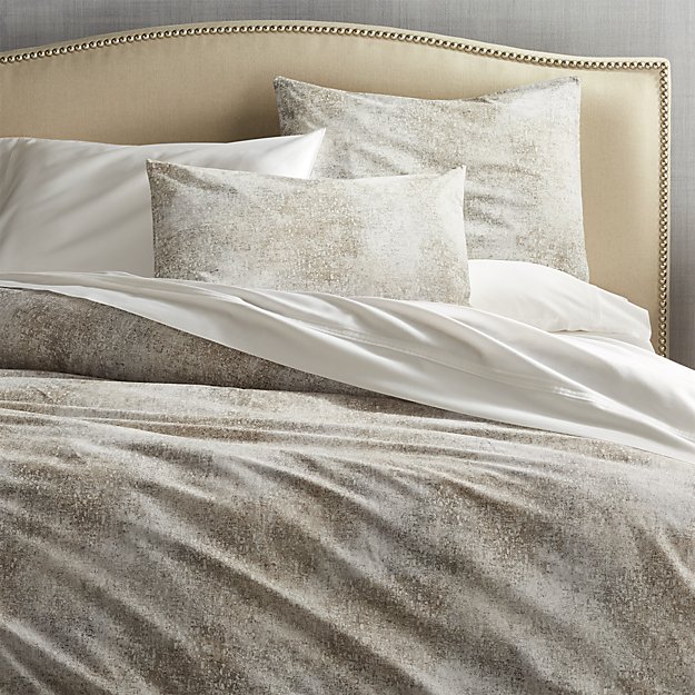 Ostin Neutral Duvet Covers And Pillow Shams Crate Barrel