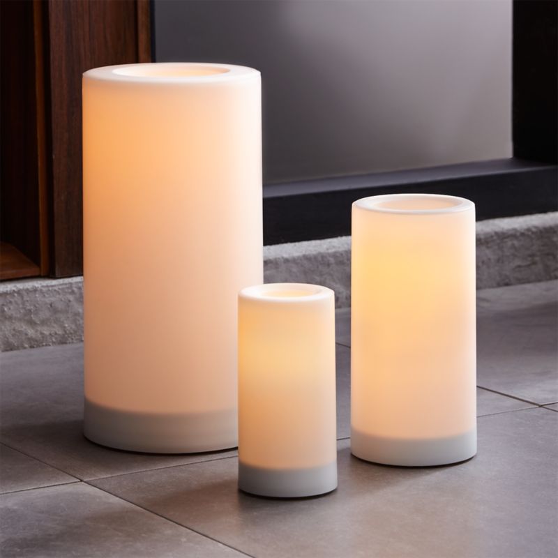 Outdoor Candles with Timer Crate and Barrel