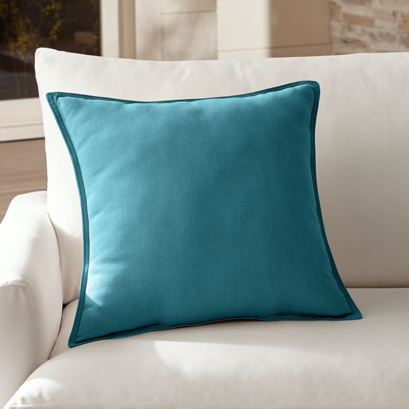 Sunbrella Bold Turquoise 20" Outdoor Pillow + Reviews Crate and Barrel