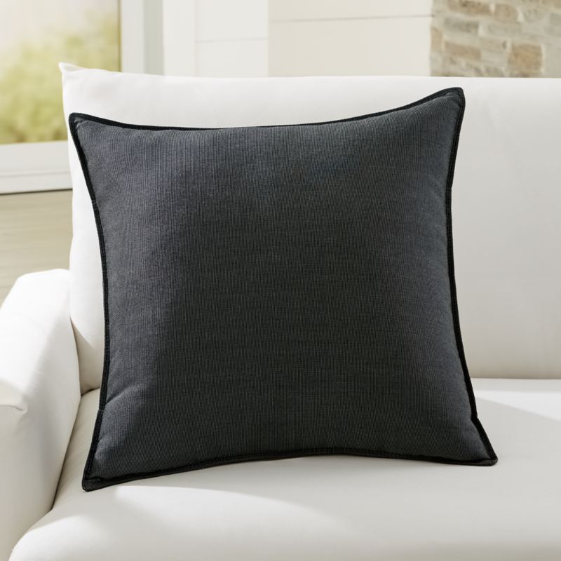 Sunbrella Canvas Coal 20" Sq. Outdoor Pillow + Reviews Crate and Barrel