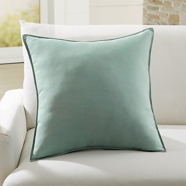 Sunbrella Canvas Spa 20" Sq. Outdoor Pillow + Reviews Crate and Barrel