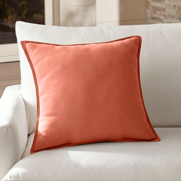 Sunbrella Coral 20" Outdoor Pillow + Reviews Crate and Barrel