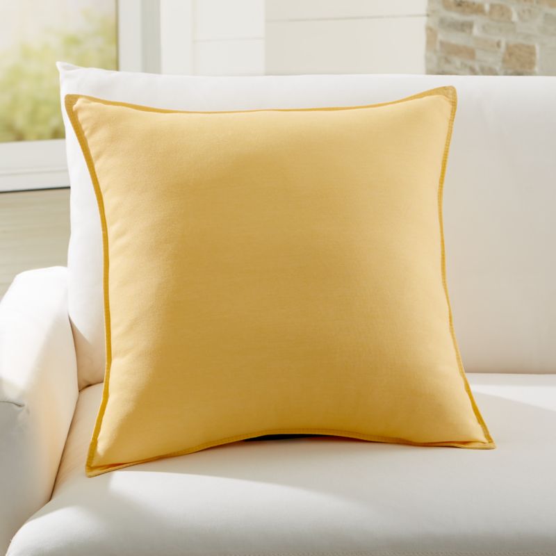 Sunbrella Canvas Buttercup 20" Sq. Outdoor Pillow + Reviews Crate and