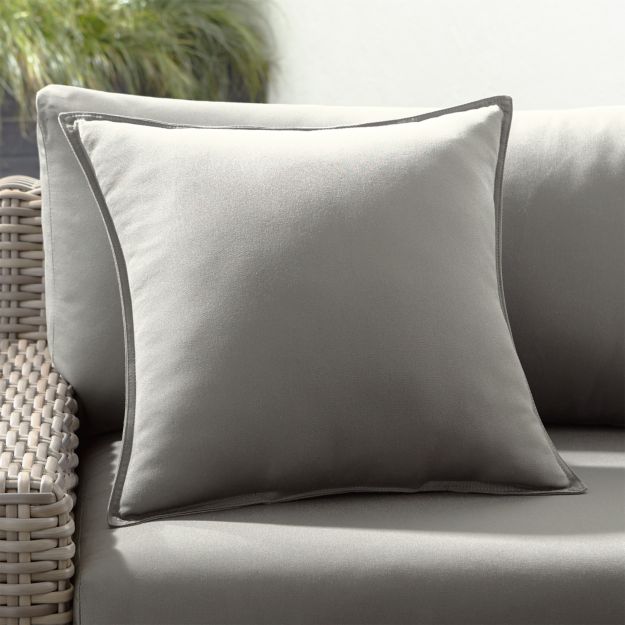 Sunbrella Graphite 20" Sq. Outdoor Pillow + Reviews Crate and Barrel