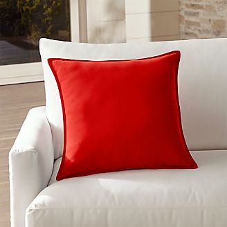 Sunbrella ® Ribbon Red 20" Sq. Outdoor Pillow