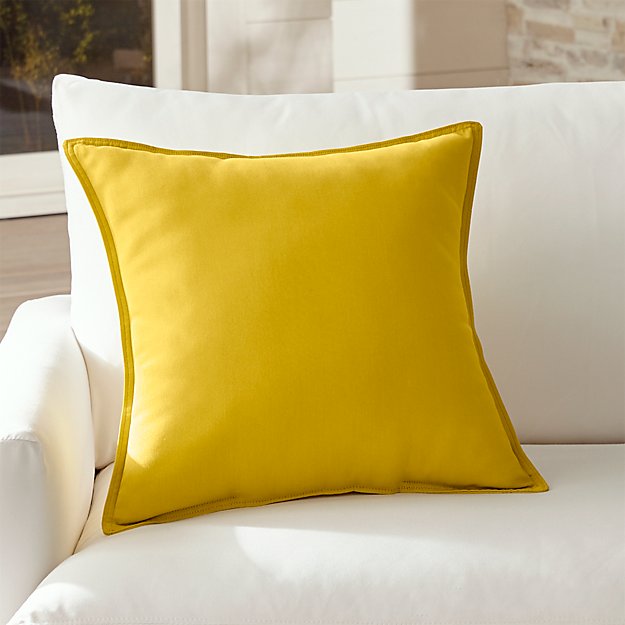 Sunbrella Yellow Outdoor Pillow Crate and Barrel