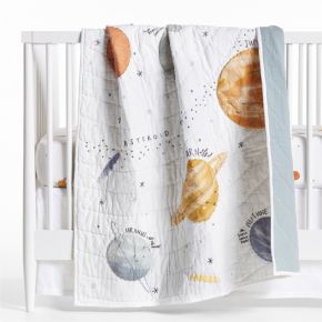 Image of Outer Space 100% Organic Cotton Baby Crib Quilt