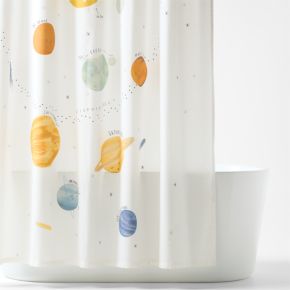 Image of Outer Space 100% Organic Cotton Kids Shower Curtain