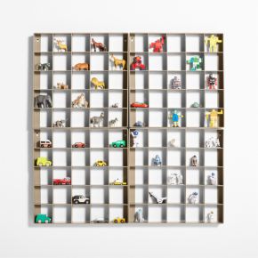 Outline Clay Brown Metal Toy Display Kids Wall Shelf, Set of 4