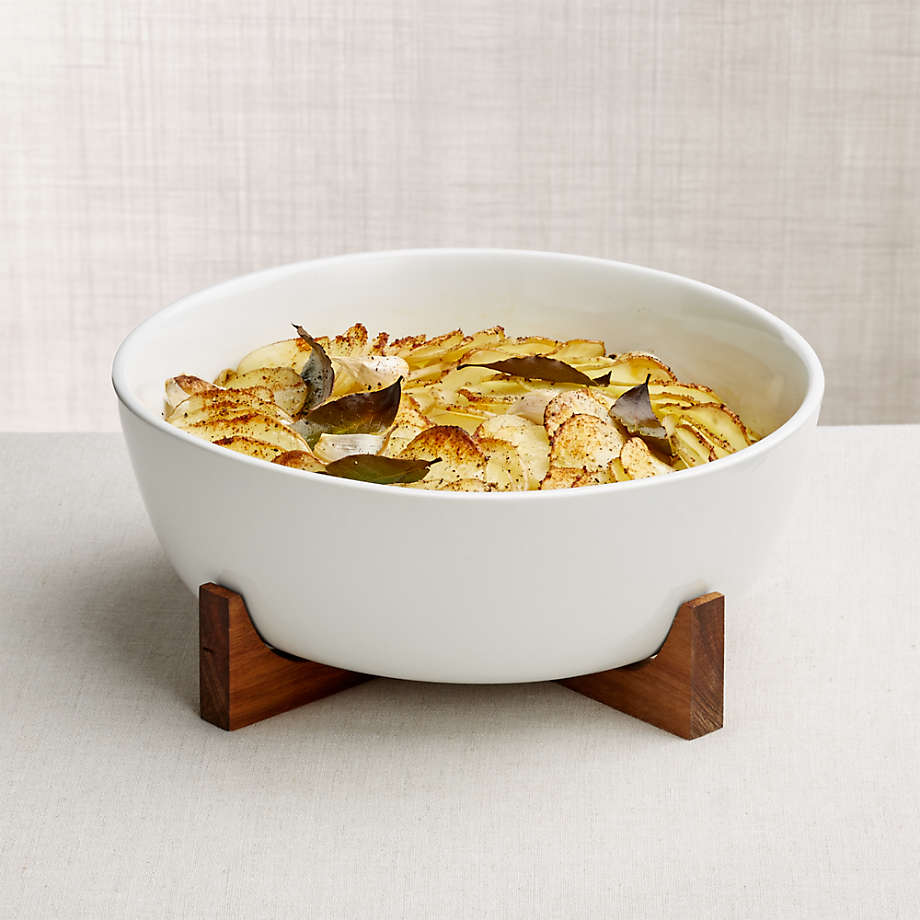 Oven to Table Serving Bowl with Trivet + Reviews Crate and Barrel