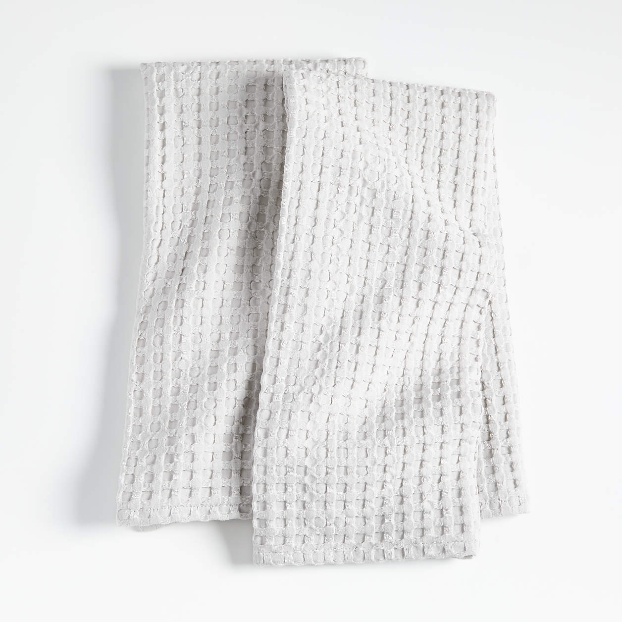 Oversized Waffle Light Grey Dish Towels, Set of 2