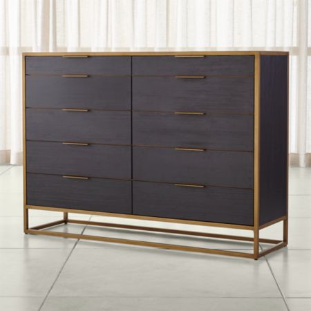 Oxford Black 10 Drawer Tall Dresser Reviews Crate And Barrel