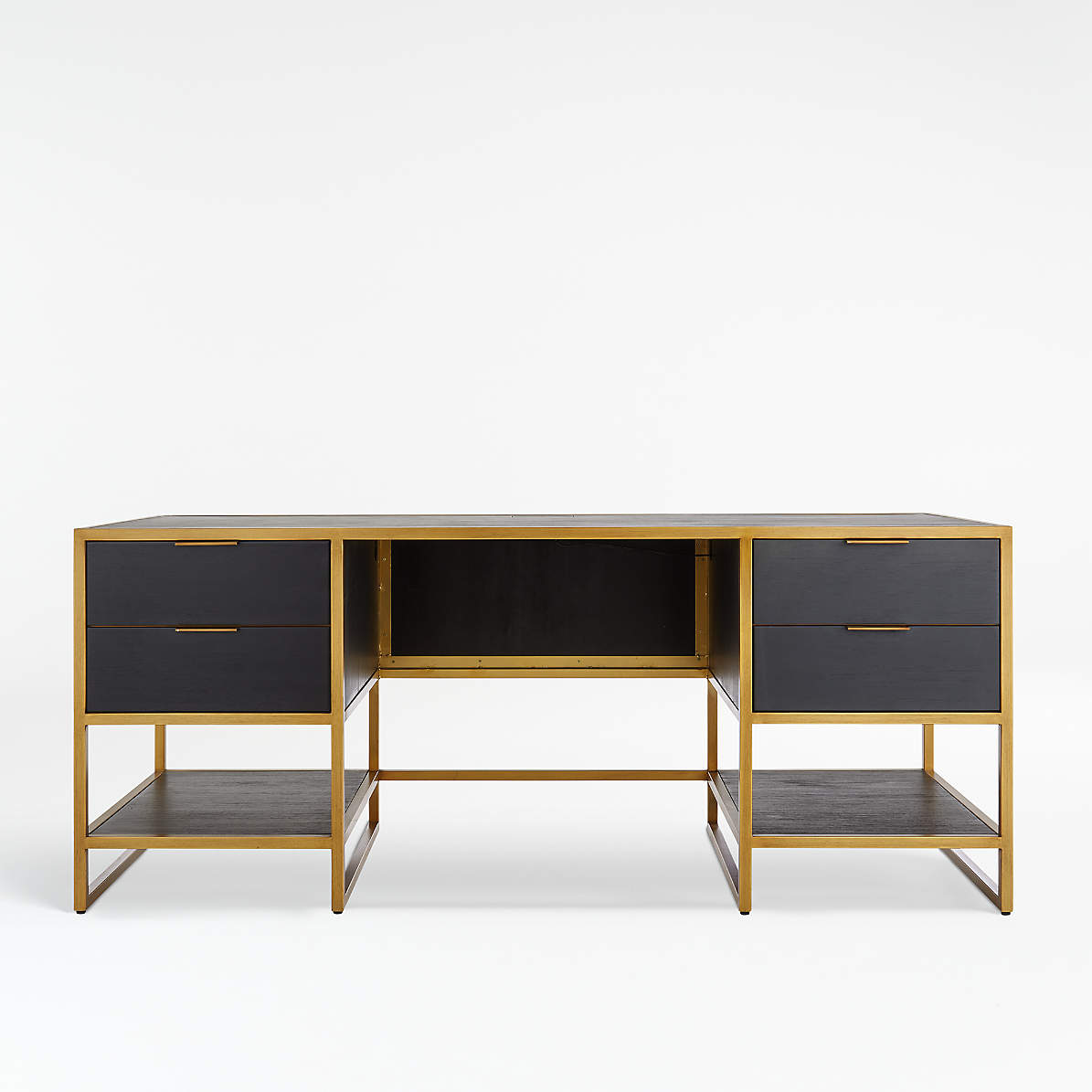 Oxford Black Executive Desk With Power Outlet Reviews Crate And Barrel Canada