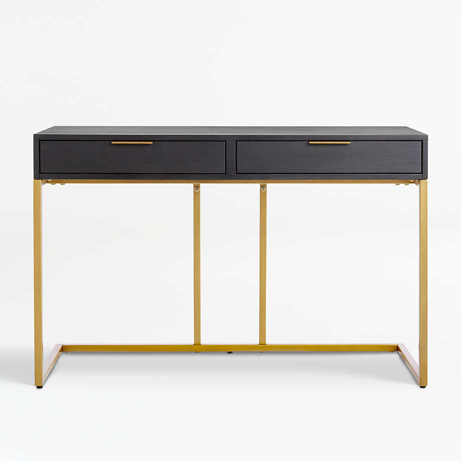 Oxford Black Small Storage Desk Reviews Crate And Barrel